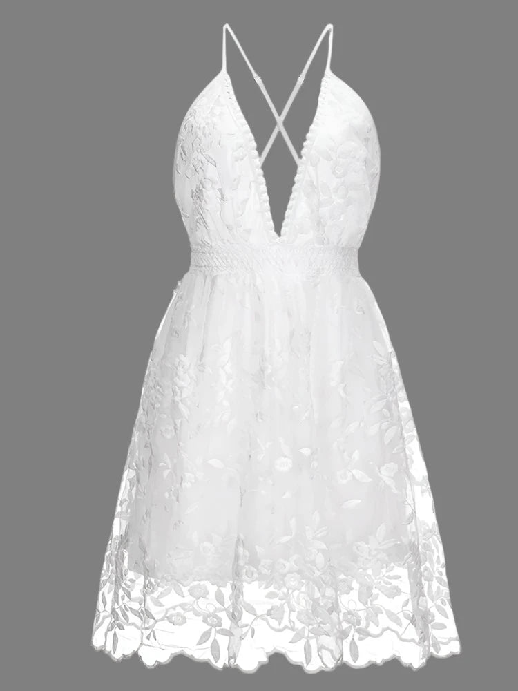 Vestido branco de renda