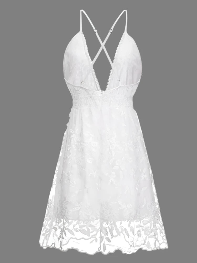 Vestido branco de renda